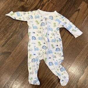 Kissy Kissy Blue and Green Dino Footie